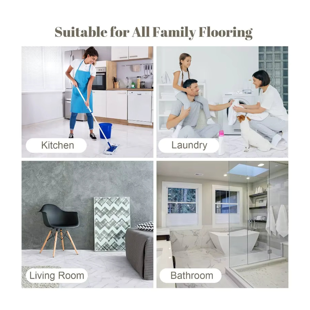 Selbstklebende Wandaufkleber in Marmor-Optik aus weißem PVC, wasserdichte Bodenaufkleber für Küche, Bad und Schlafzimmer - Bild 5