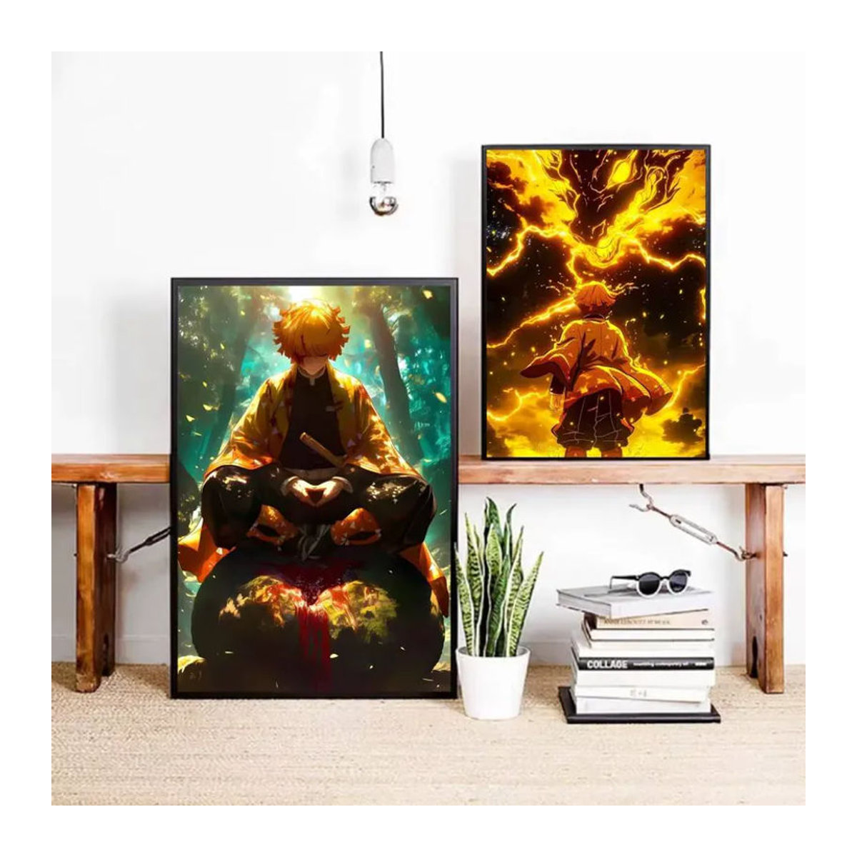 Selbstklebender Anime-Poster Zenitsu Porträt aus Papier, mehrfarbig, rechteckig im Hochformat - Bild 4