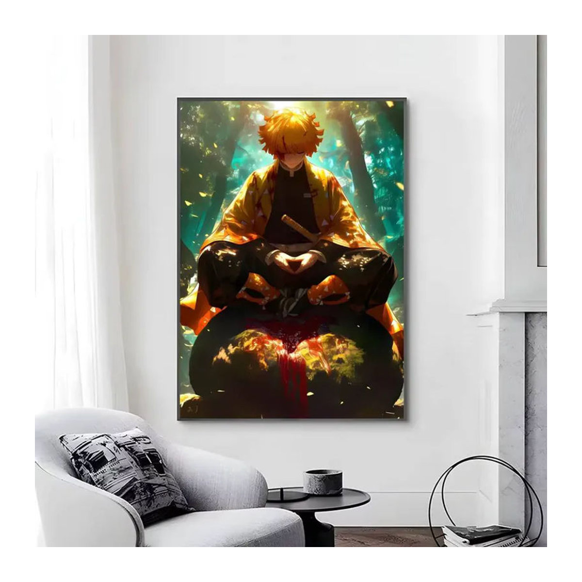 Selbstklebender Anime-Poster Zenitsu Porträt aus Papier, mehrfarbig, rechteckig im Hochformat - Bild 6