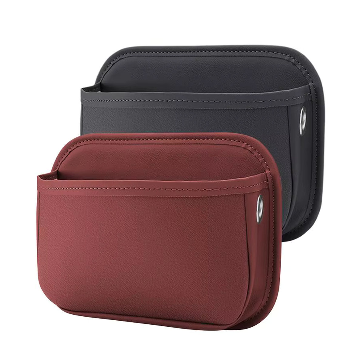 Selbstklebender Auto-Taschen-Organizer aus Leder in Schwarz für Telefon, Brillen und Schlüssel - Bild 4