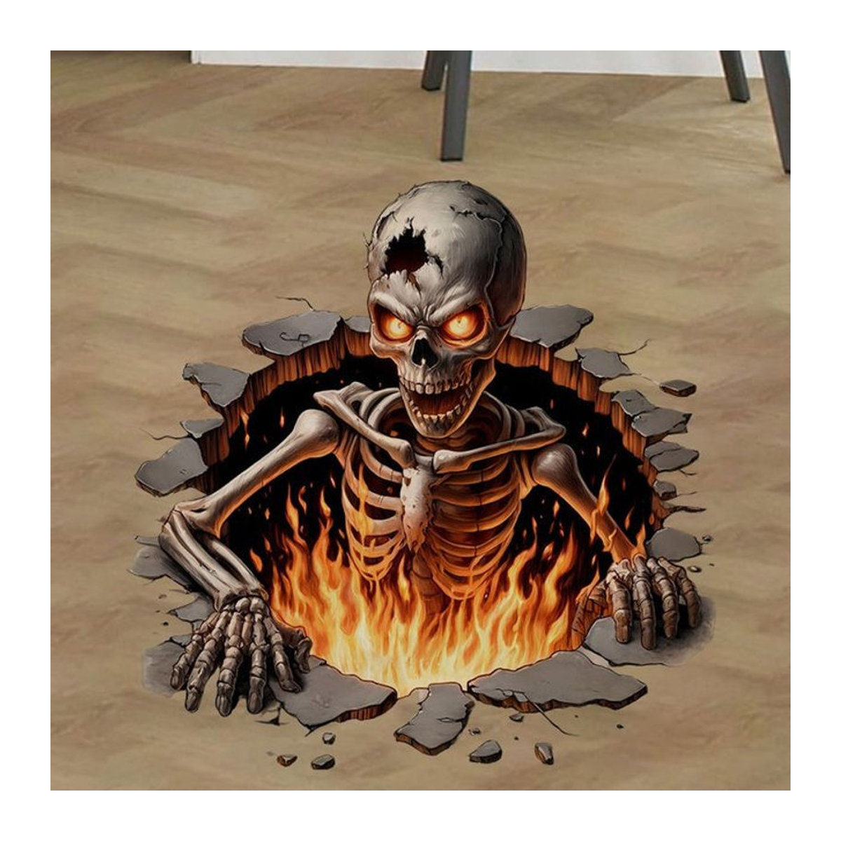 Selbstklebender Halloween Wandaufkleber aus PVC mit 3D-Effekt und Zombie-Motiv in Mehrfarbig - Bild 1