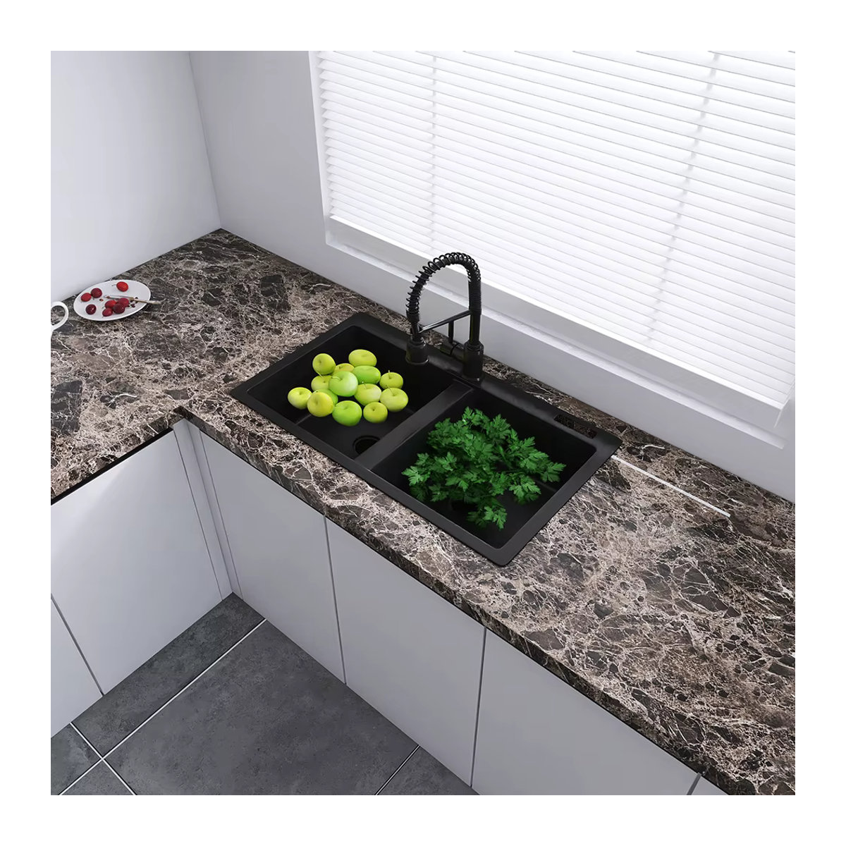 Selbstklebender Marmor Wandaufkleber von ctzszzmm in Grau, Ölbeständig und Wasserdicht für Küche und Schrank - Bild 3