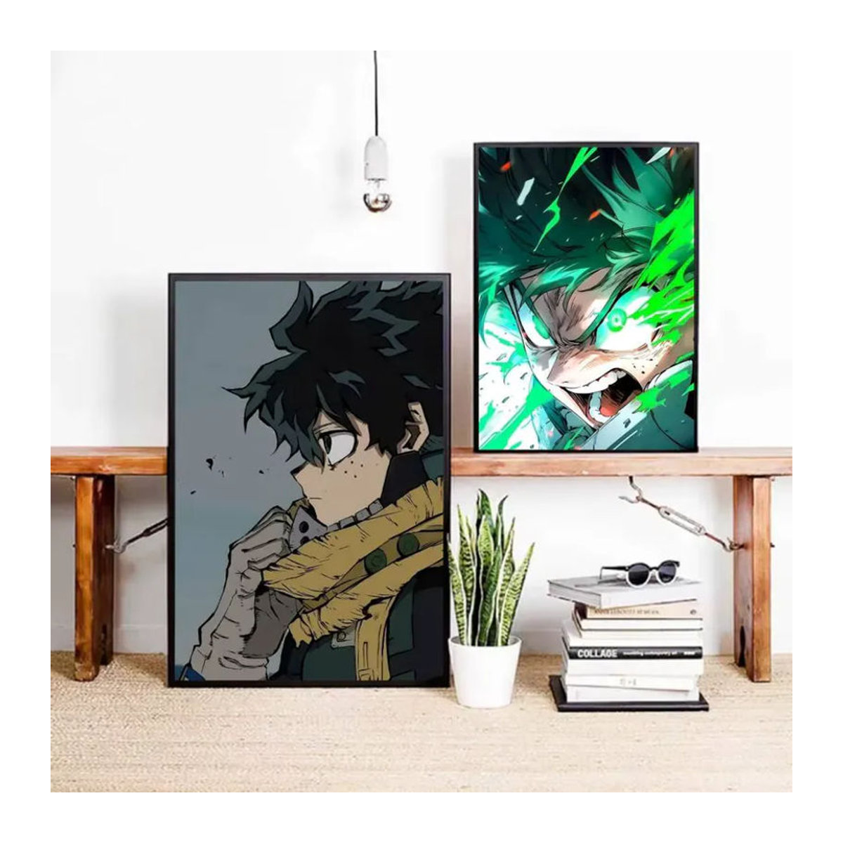 Selbstklebender Papierdruck mit Anime-Charakter Izuku Midoriya als mehrfarbiges Porträt für deine Wanddekoration - Bild 4