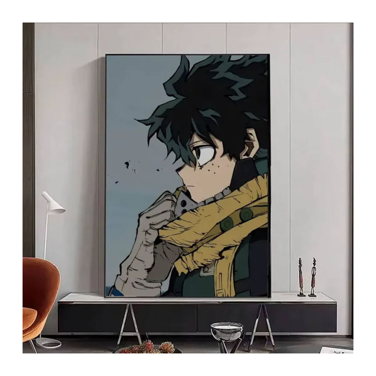Selbstklebender Papierdruck mit Anime-Charakter Izuku Midoriya als mehrfarbiges Porträt für deine Wanddekoration - Bild 5