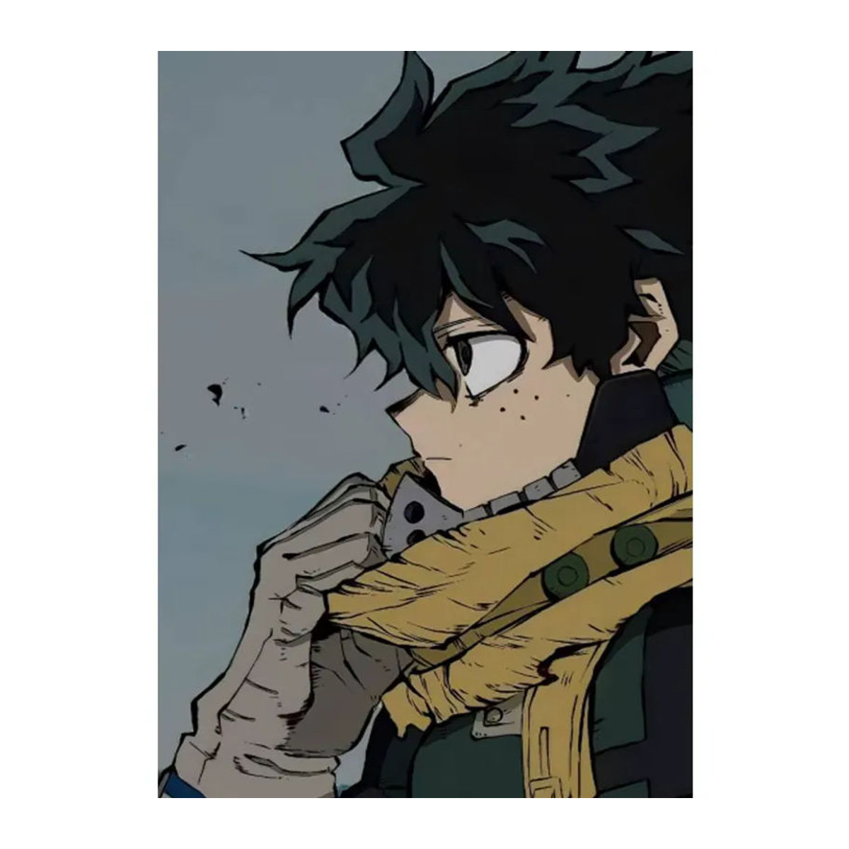 Selbstklebender Papierdruck mit Anime-Charakter Izuku Midoriya als mehrfarbiges Porträt für deine Wanddekoration - Bild 7