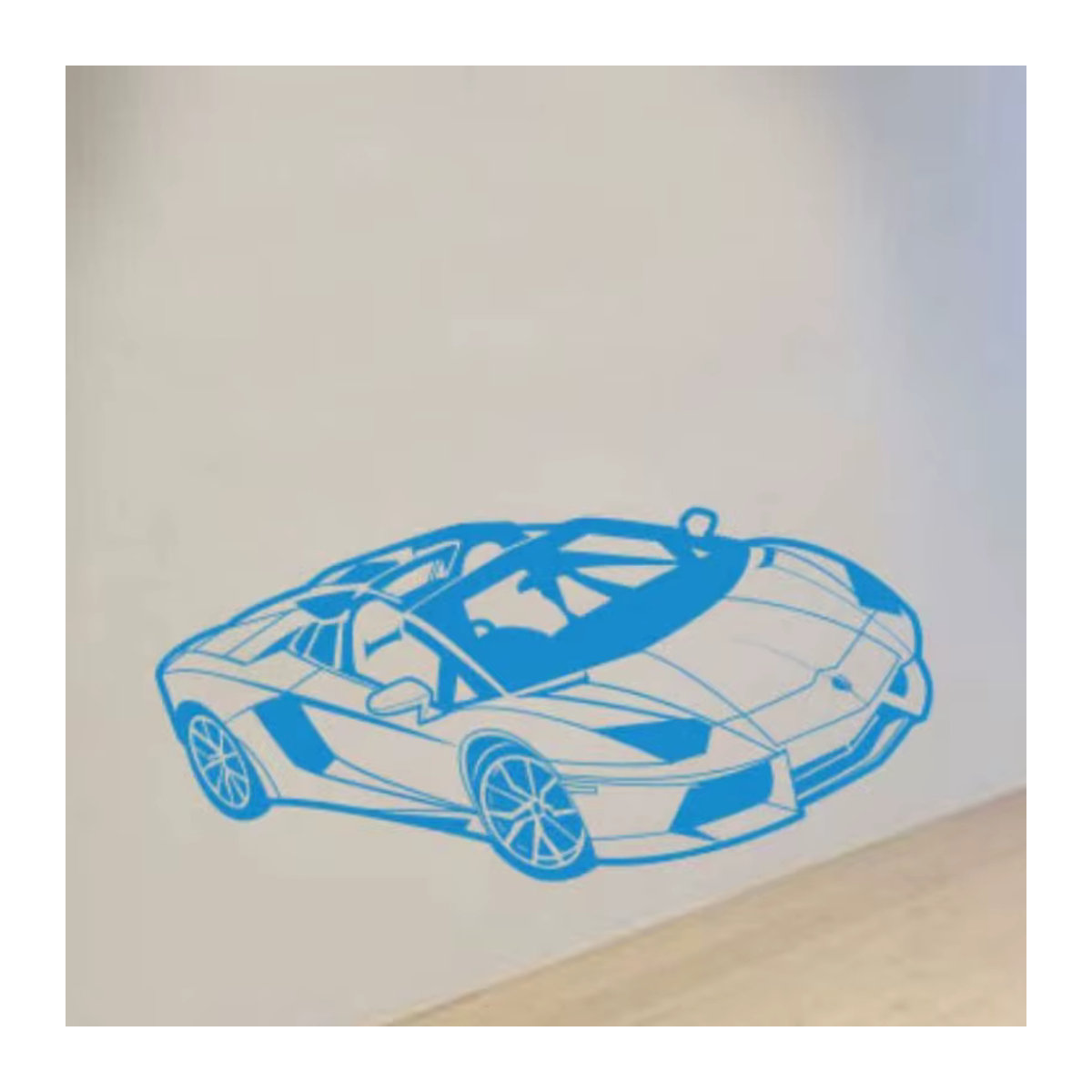 Selbstklebender Vinyl Wandaufkleber Sportwagen Design in Orange und Schwarz für Schlafzimmer und Wohnzimmer - Bild 3