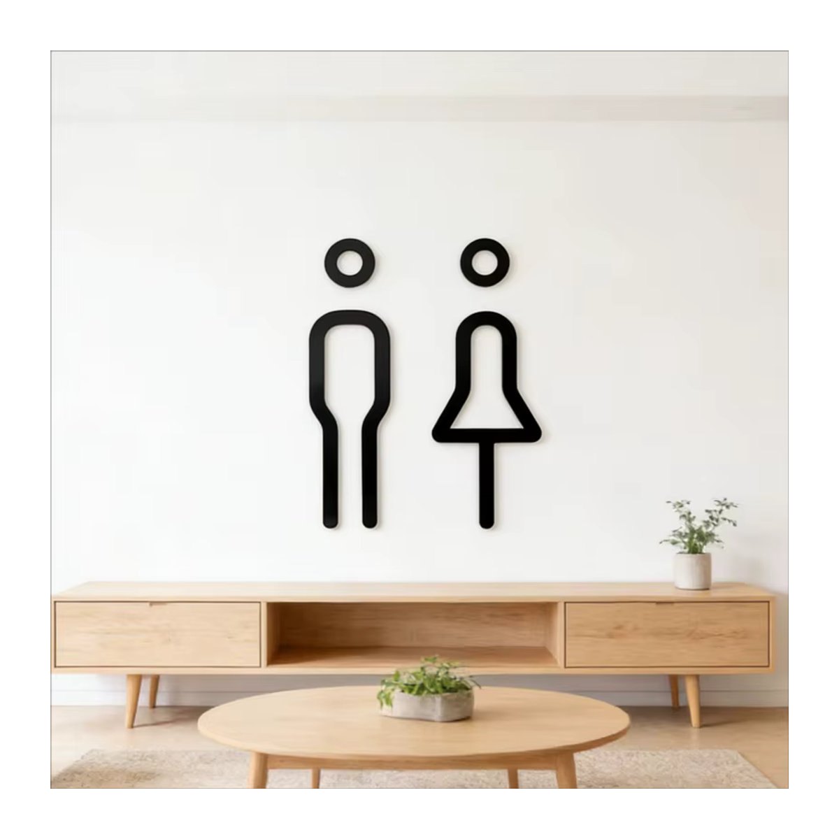 Selbstklebendes 3D-Acryl-Badezimmerschild von CIFBUY in Schwarz für Salon und Restaurant - Bild 2