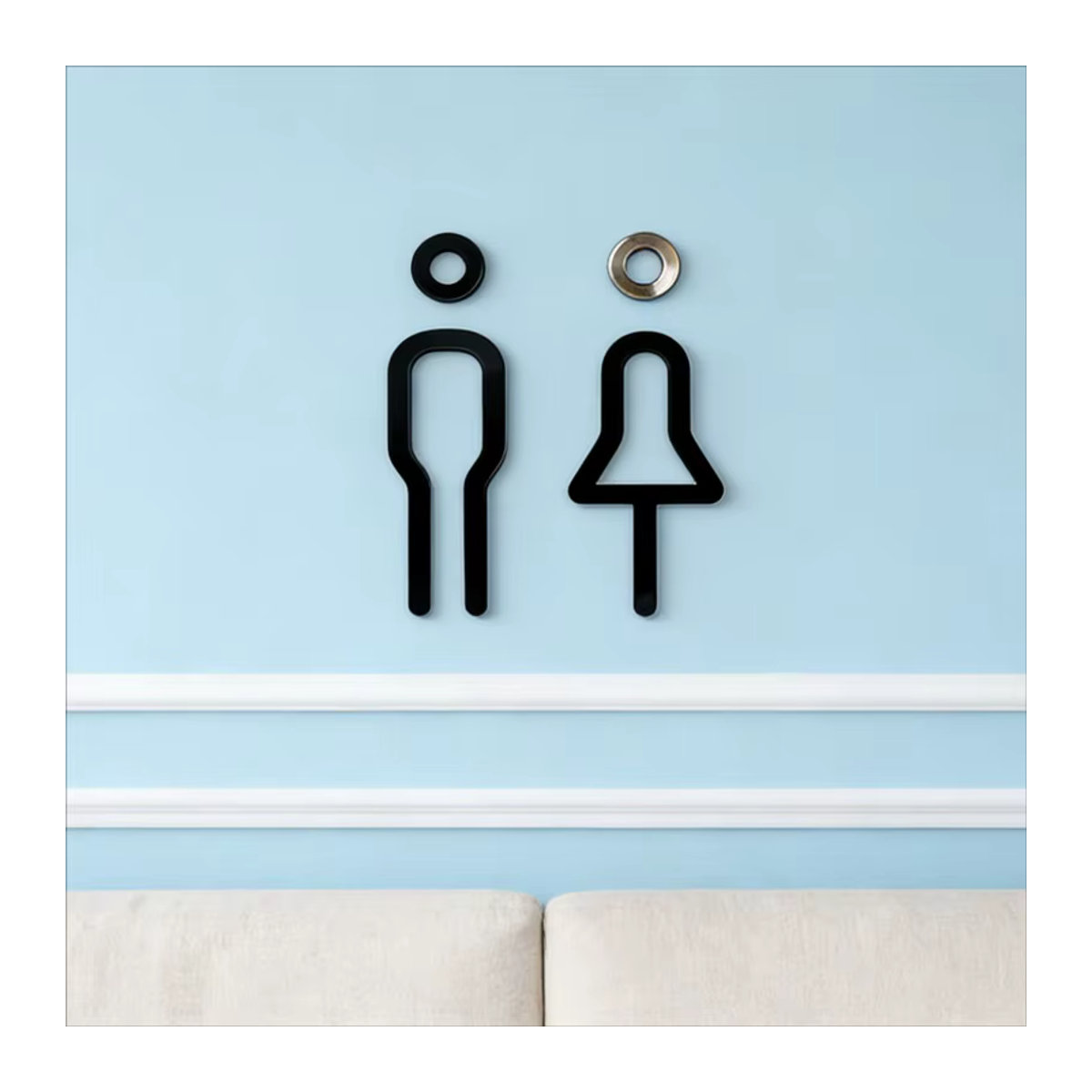 Selbstklebendes 3D-Acryl-Badezimmerschild von CIFBUY in Schwarz für Salon und Restaurant - Bild 4