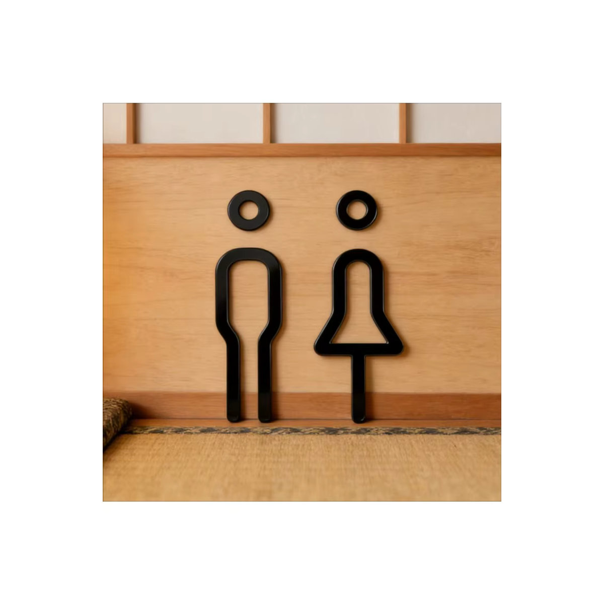 Selbstklebendes 3D-Acryl-Badezimmerschild von CIFBUY in Schwarz für Salon und Restaurant - Bild 5