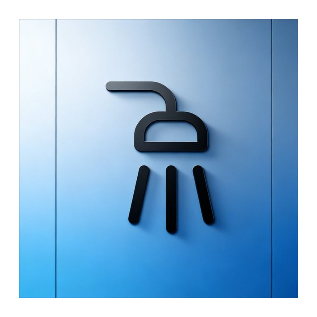 Selbstklebendes 3D-Acryl-Duschraum-Schild von CIFBUY in Schwarz mit Metall-Optik und minimalistischem Design - Bild 1