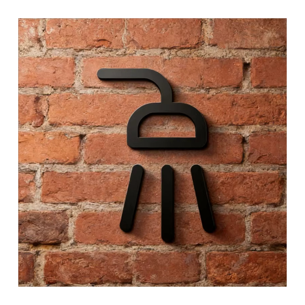 Selbstklebendes 3D-Acryl-Duschraum-Schild von CIFBUY in Schwarz mit Metall-Optik und minimalistischem Design - Bild 3