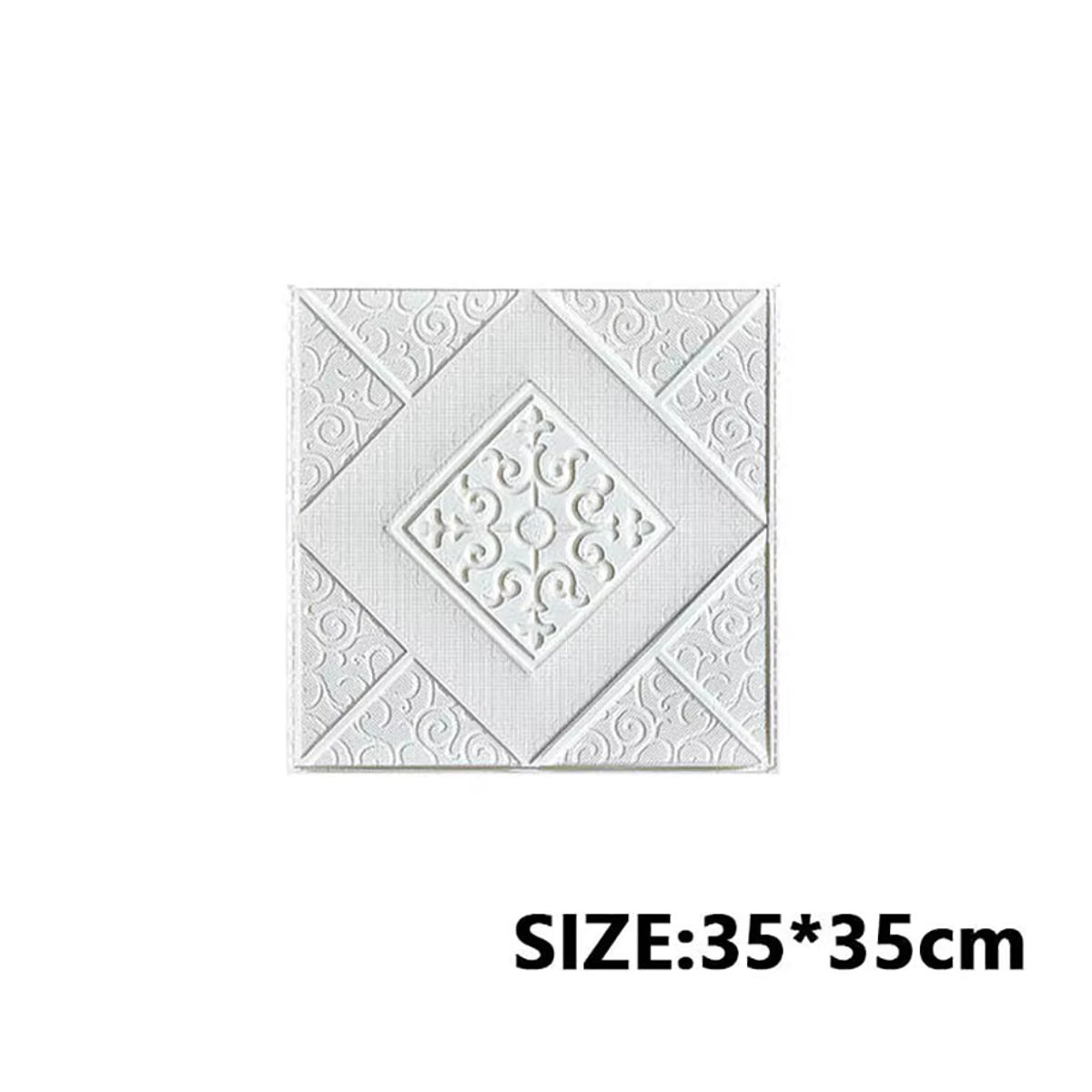 Selbstklebendes 3D-Wandpaneel von ctzsoop in Weiß, wasserdicht und feuchtigkeitsbeständig, geometrisches Design, B/H: 35 x 35 cm - Bild 4