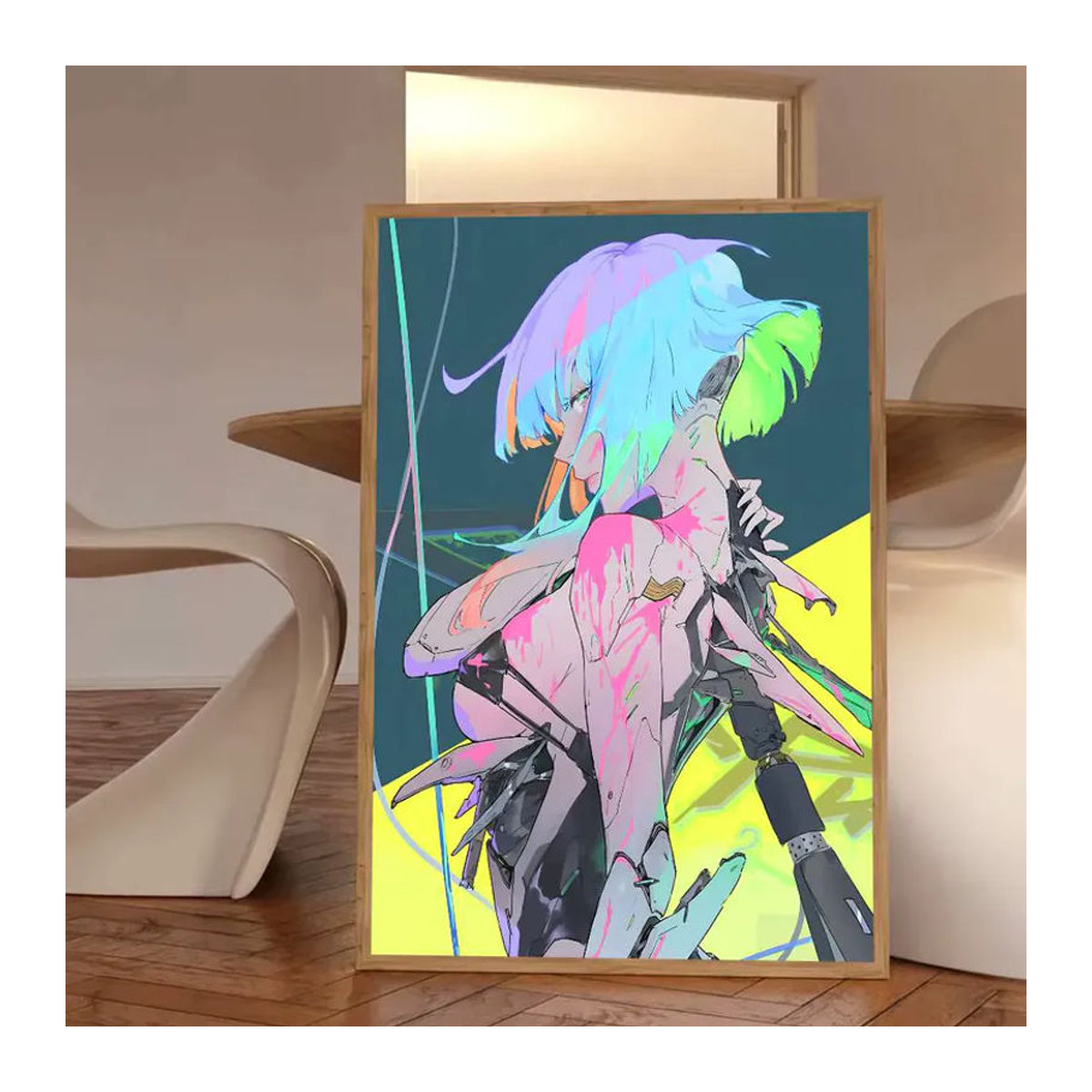 Selbstklebendes Cartoon-Anime-Cyber-Punk-Spiel-Poster von Bilibili, wasserfest, mehrfarbig, rechteckig - Bild 4