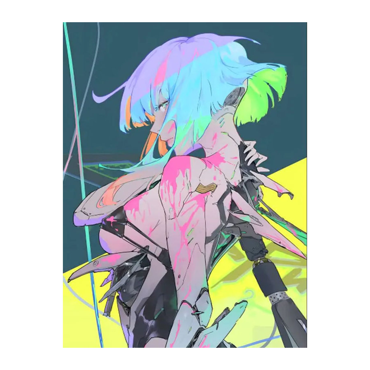 Selbstklebendes Cartoon-Anime-Cyber-Punk-Spiel-Poster von Bilibili, wasserfest, mehrfarbig, rechteckig - Bild 6