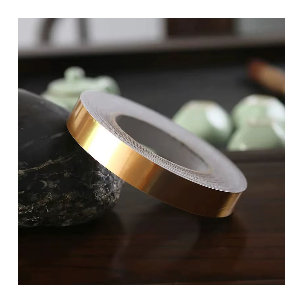Selbstklebendes Dekorband für Keramikfliesen in Gold, 50m Rolle, wasserdichter Nahtaufkleber für Wand und Boden - Bild 3