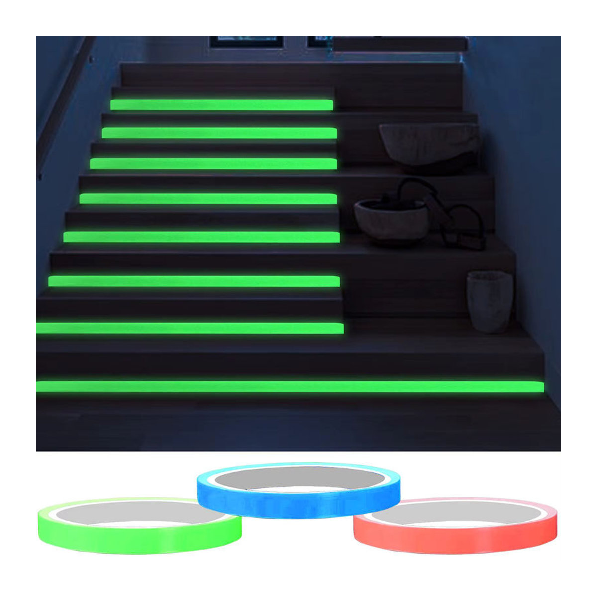 Selbstklebendes fluoreszierendes Klebeband in Grün für Sicherheit und Heimdekoration - Bild 1