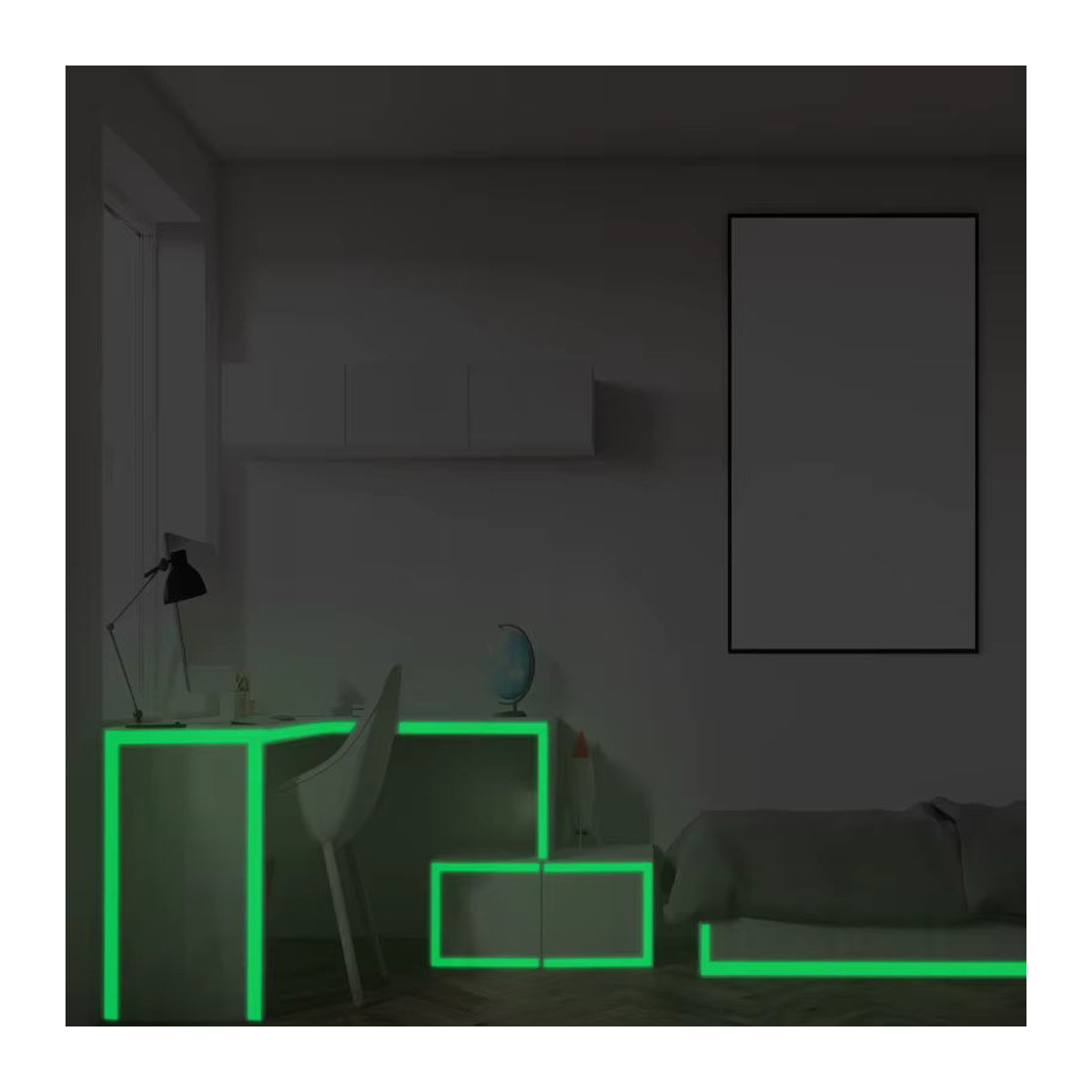 Selbstklebendes fluoreszierendes Klebeband in Grün für Wanddekoration und Bühnen-Kickboards aus Kunststoff - Bild 1