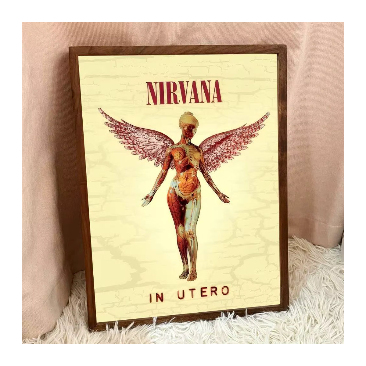 Selbstklebendes Kunstposter Nirvana Album Wandkunst auf weißem Kraftpapier, mehrfarbig, rechteckig, Vintage-Stil - Bild 5