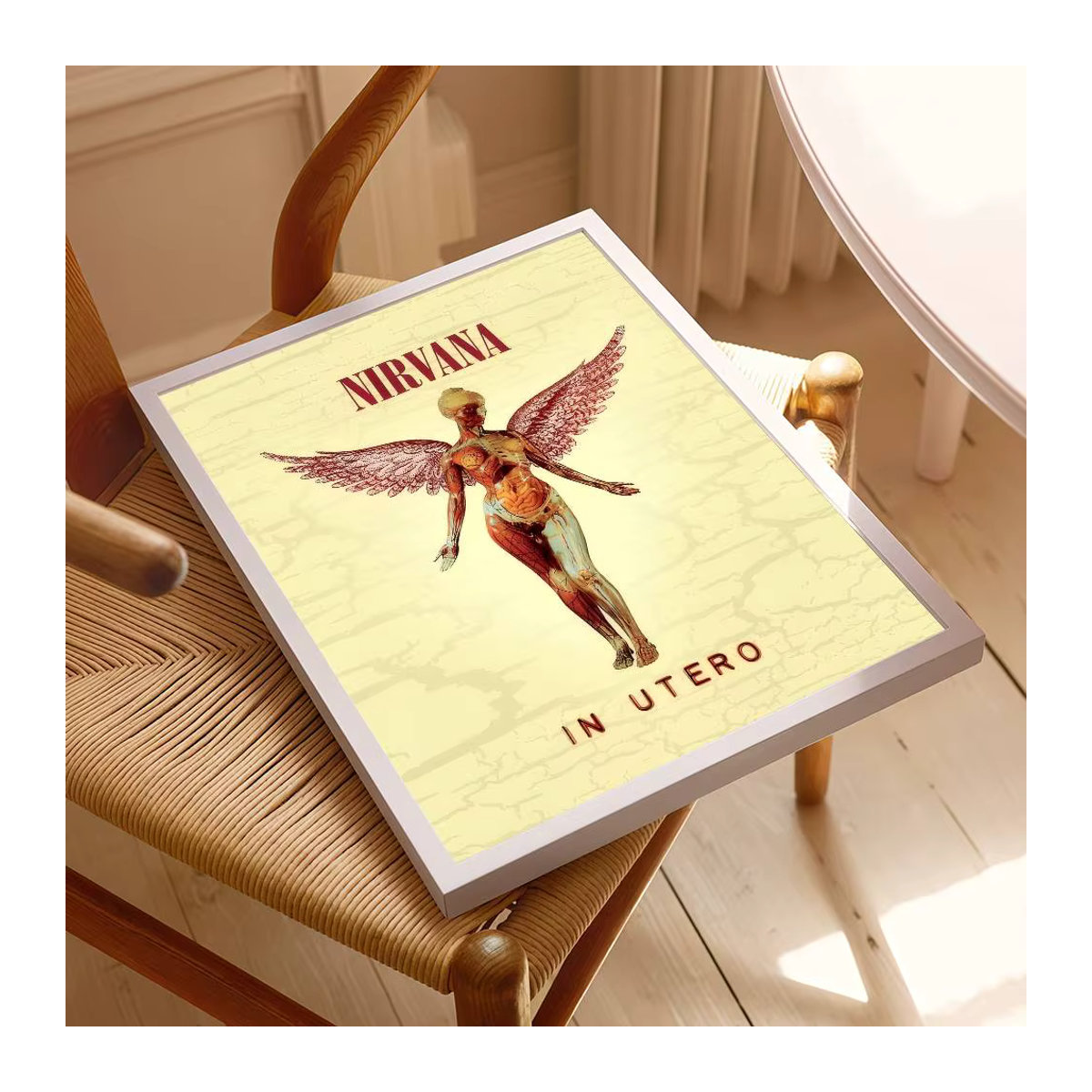 Selbstklebendes Kunstposter Nirvana Album Wandkunst auf weißem Kraftpapier, mehrfarbig, rechteckig, Vintage-Stil - Bild 6