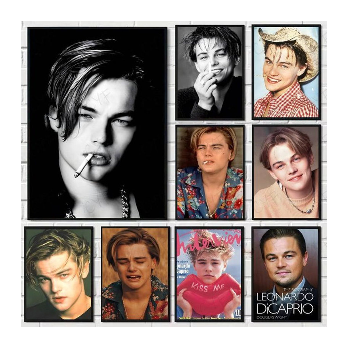 Selbstklebendes Leonardo DiCaprio Wandposter in Hochformat, mehrfarbiges Porträt für moderne ästhetische Dekoration - Bild 1