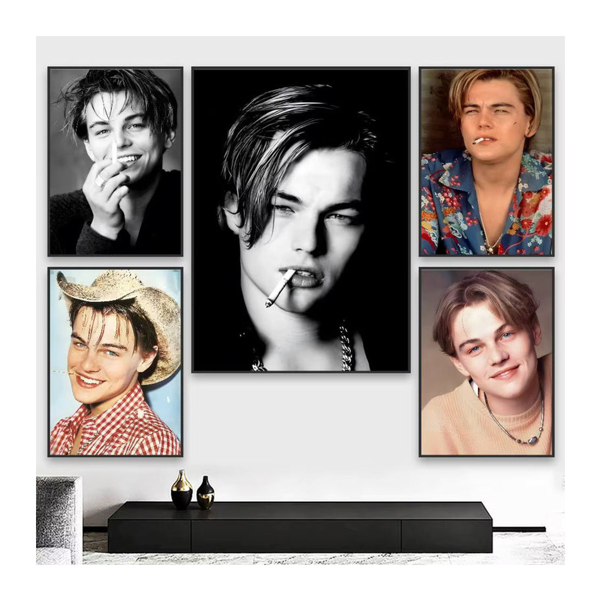 Selbstklebendes Leonardo DiCaprio Wandposter in Hochformat, mehrfarbiges Porträt für moderne ästhetische Dekoration - Bild 2