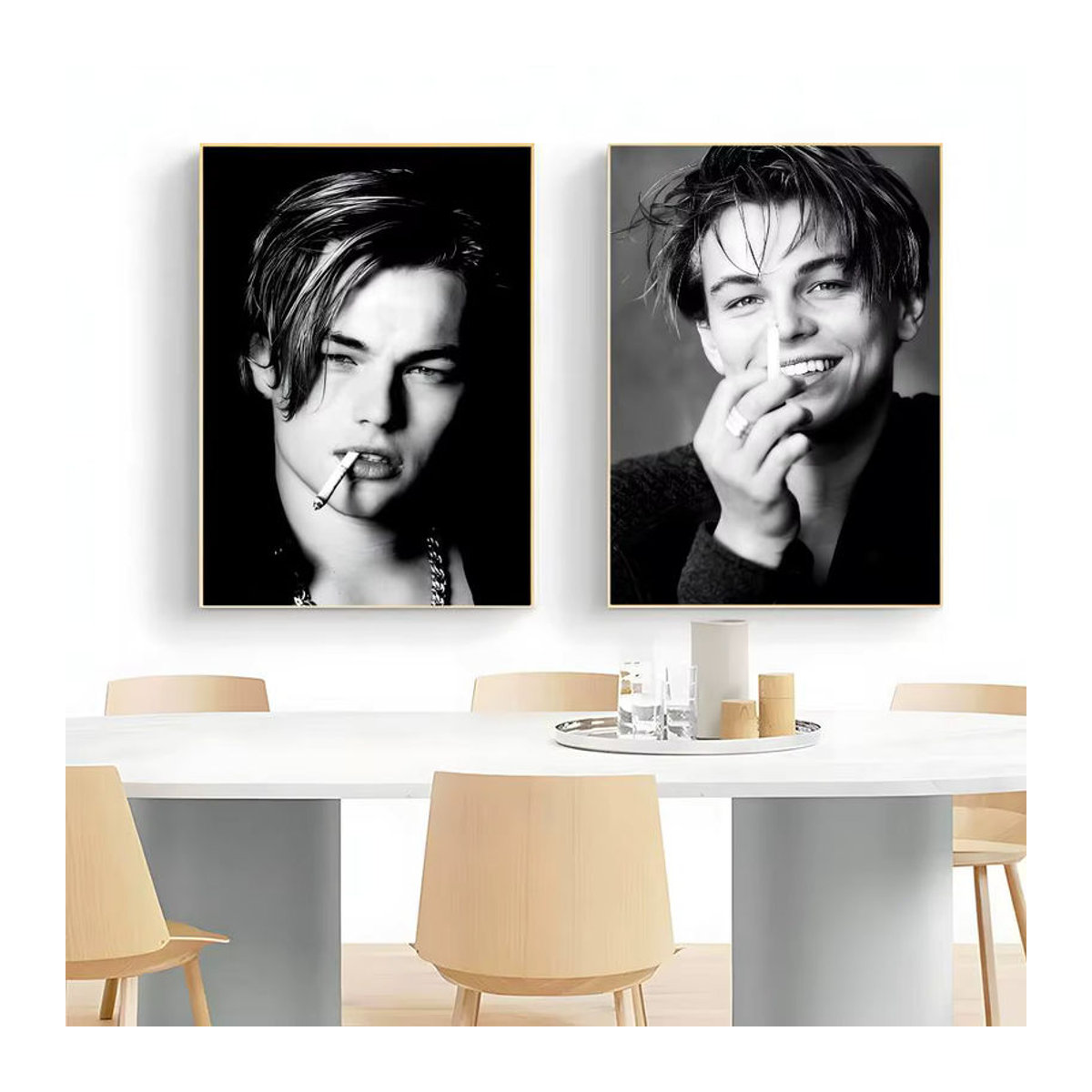 Selbstklebendes Leonardo DiCaprio Wandposter in Hochformat, mehrfarbiges Porträt für moderne ästhetische Dekoration - Bild 4