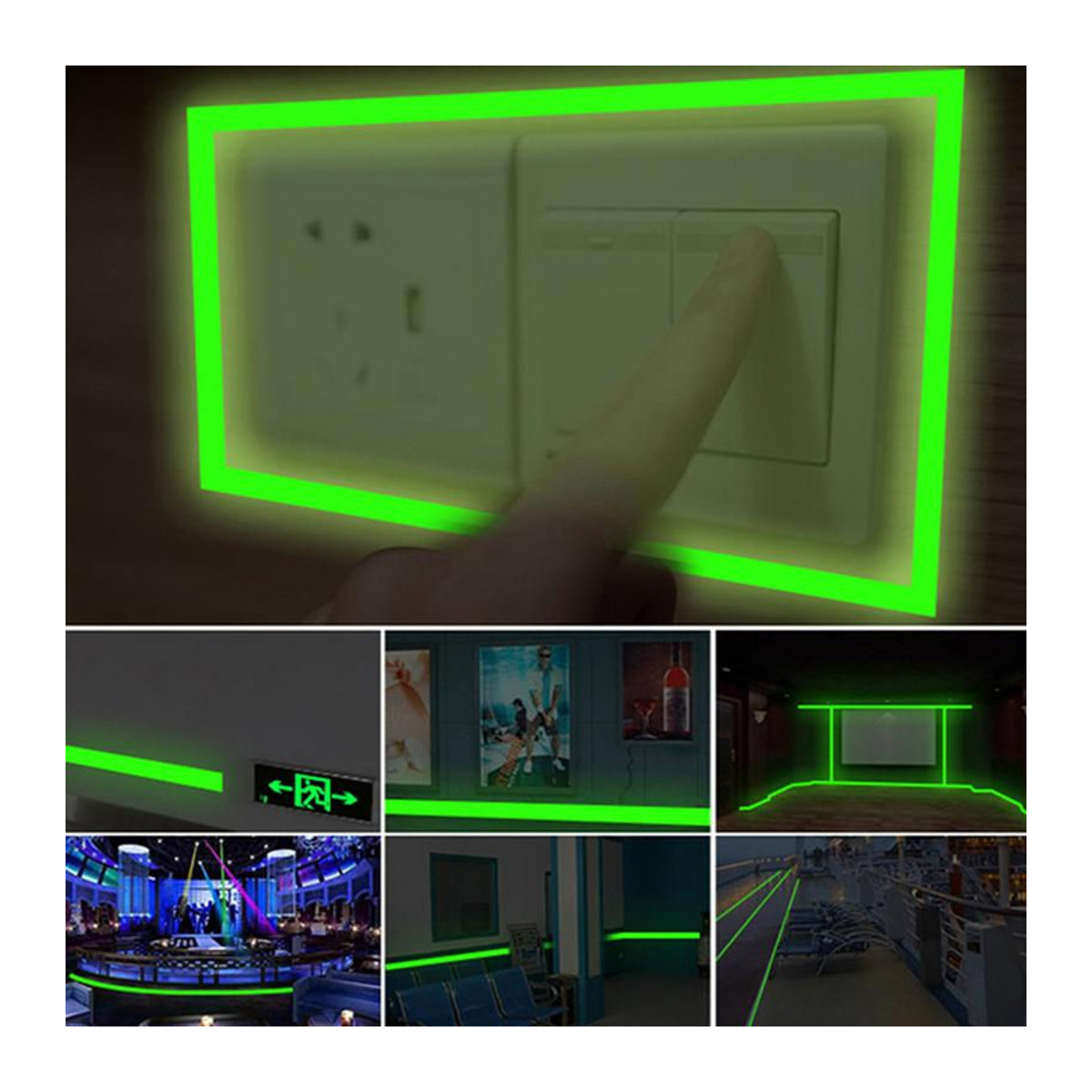 Selbstklebendes Leuchtband von 1Cozy Home in Hellblau für die Dekoration, Breite: 1,2 cm, Länge: 3 m - Bild 1