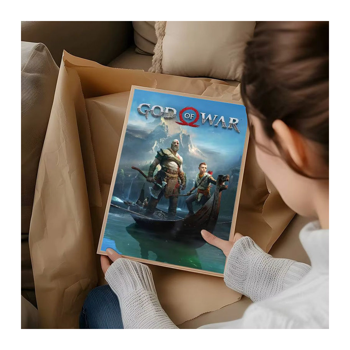 Selbstklebendes Wandposter God of War Ragnarok Wandkunst für dein Zuhause, mehrfarbig - Bild 2