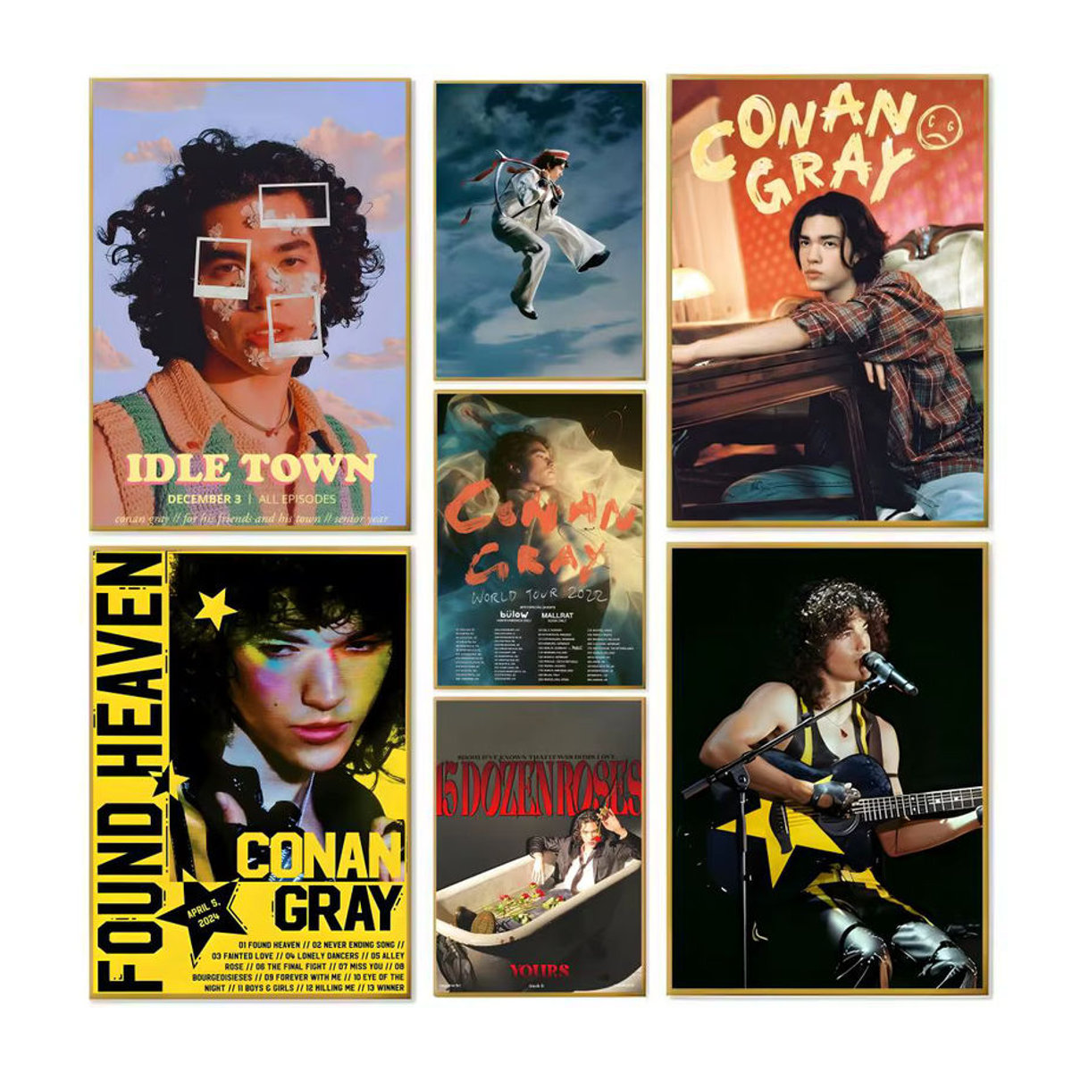Selbstklebendes Wandposter Sänger C-Conan in Grau, Schwarz und Mehrfarbig, Rechteckige Wanddekoration aus Papier für Zuhause und Büro - Bild 3