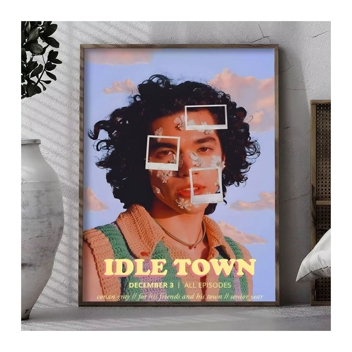 Selbstklebendes Wandposter Sänger C-Conan in Grau, Schwarz und Mehrfarbig, Rechteckige Wanddekoration aus Papier für Zuhause und Büro - Bild 4