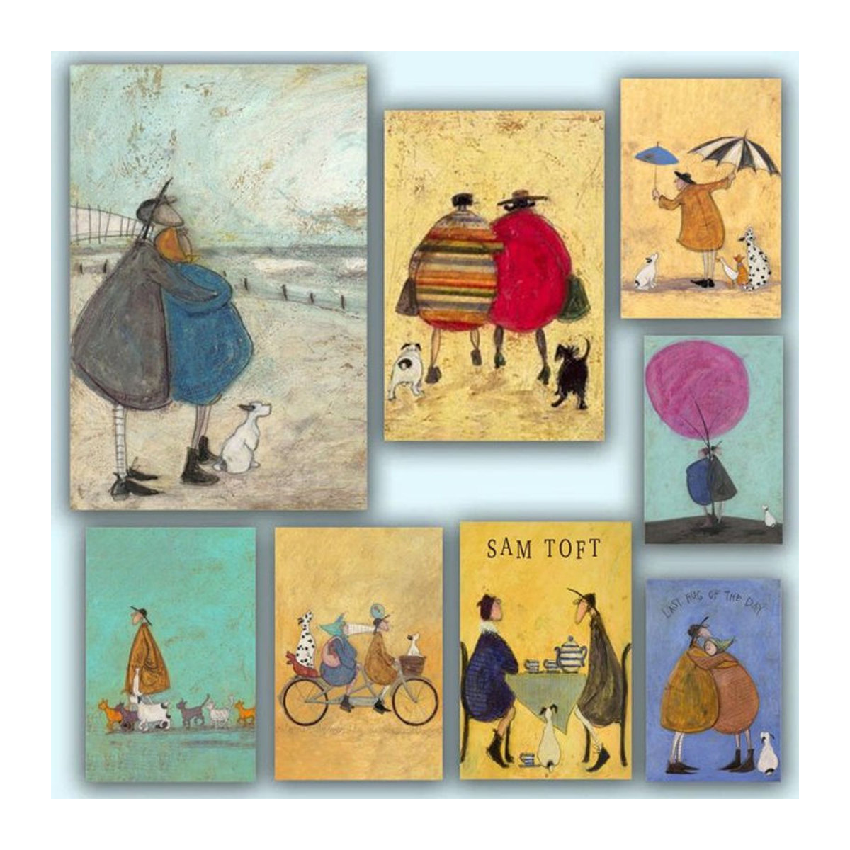 Selbstklebendes Wandposter von Sam Toft in abstrakter Tierdarstellung, mehrfarbig und schwarz, rechteckiges Textil-Poster im Hochformat - Bild 1