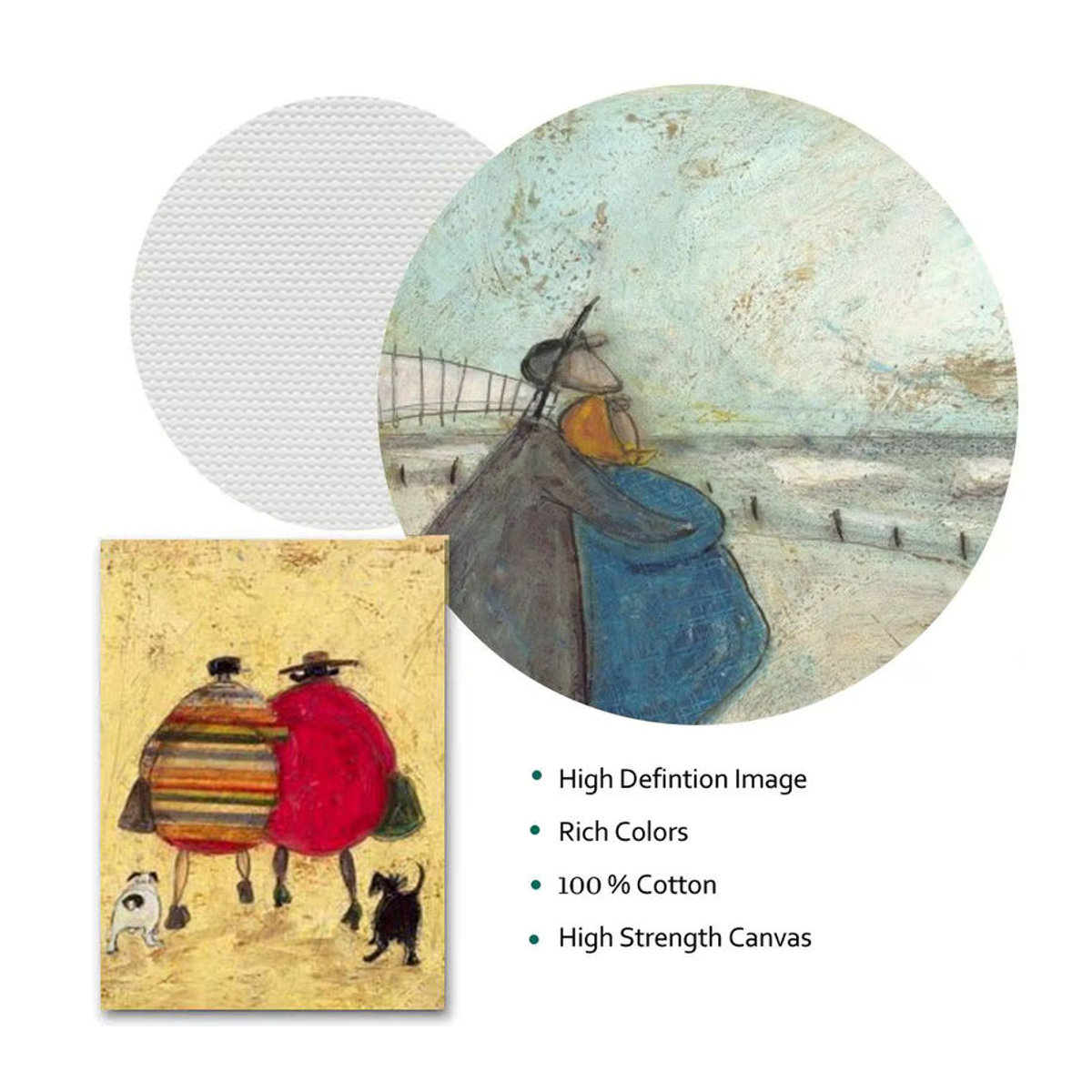 Selbstklebendes Wandposter von Sam Toft in abstrakter Tierdarstellung, mehrfarbig und schwarz, rechteckiges Textil-Poster im Hochformat - Bild 3