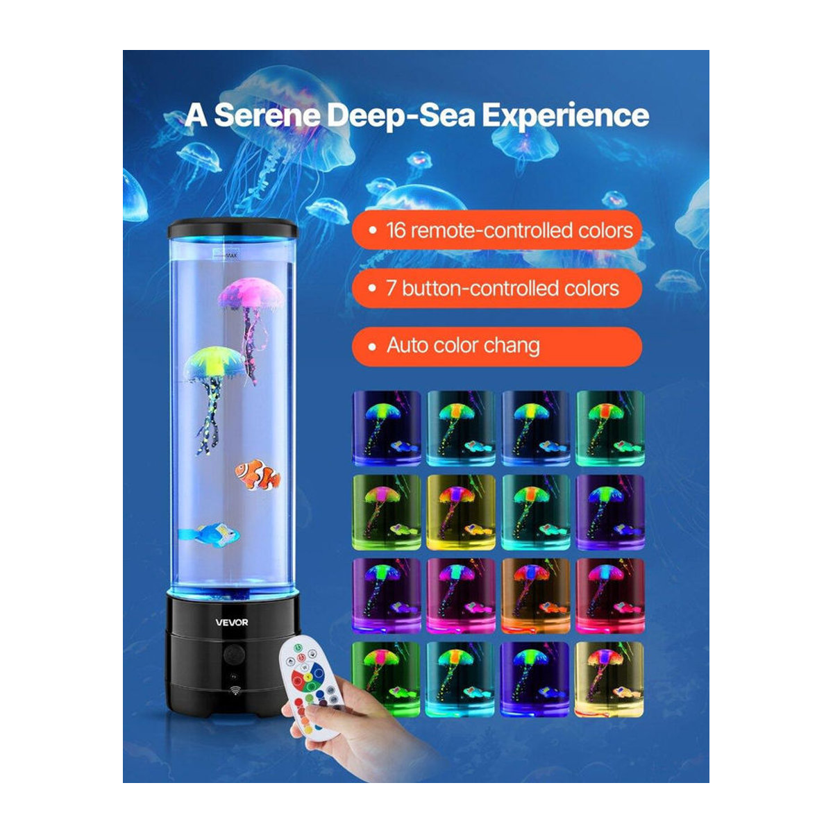 Sensorielle LED Blasenröhre mit Fernbedienung, 16 Farben, Buying Solutions MB, Bunt, Höhe: 38,2 cm - Bild 6