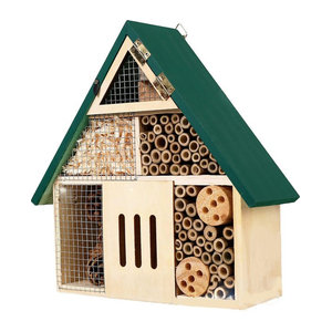 Serenable Insektenhotel aus Holz für Schmetterlinge, Bienen und Marienkäfer als wetterfeste Garten-Dekoration