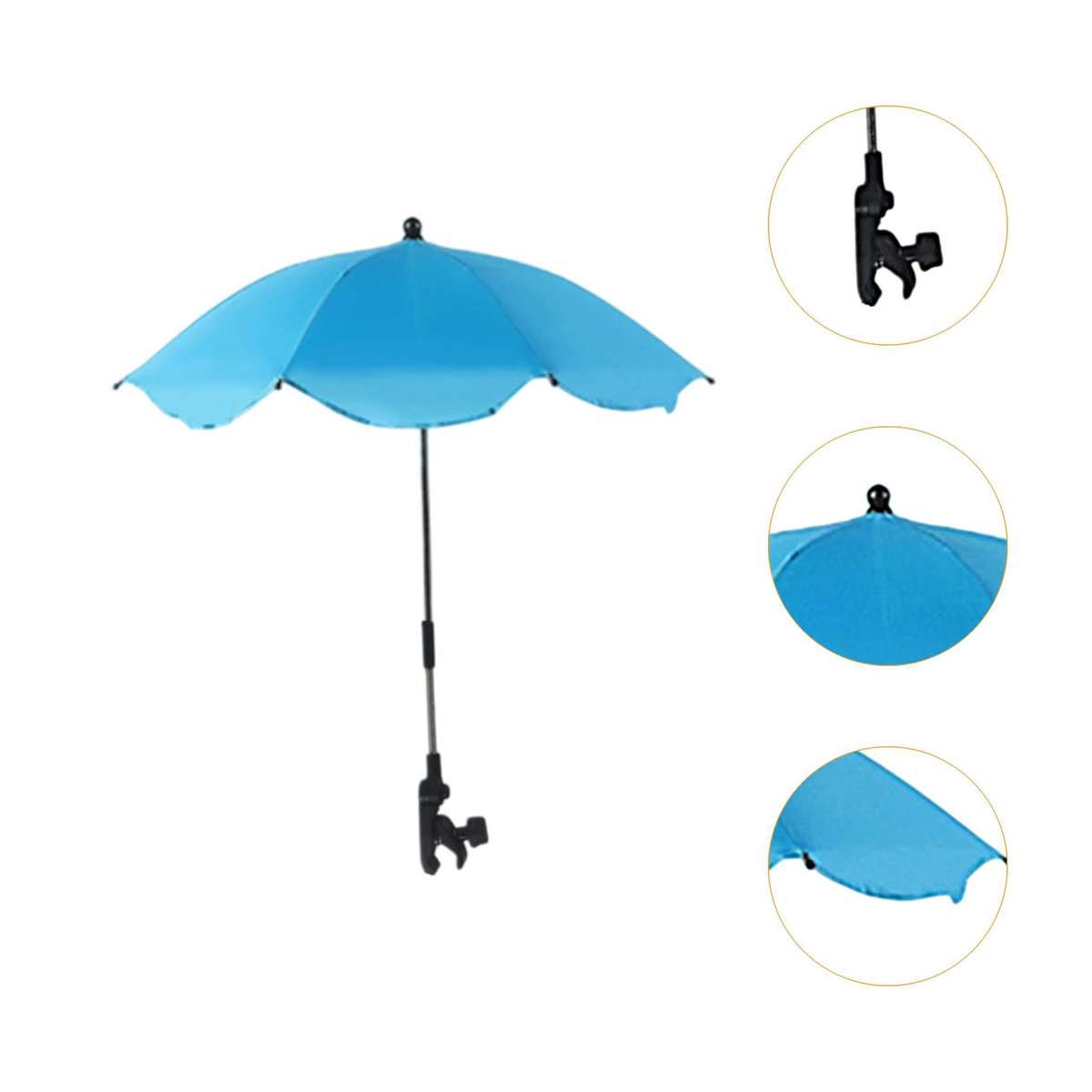 Serenable Strandkorb-Sonnenschirm mit verstellbarer Klemme, wasserdicht, ideal für Camping und Garten - Bild 5