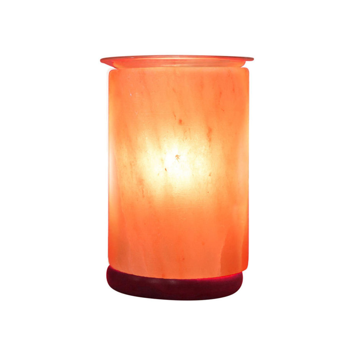 Serenity Rotsalz Aroma Tischlampe aus Naturstein in Rot und Orange, Höhe: 14 cm - Bild 3