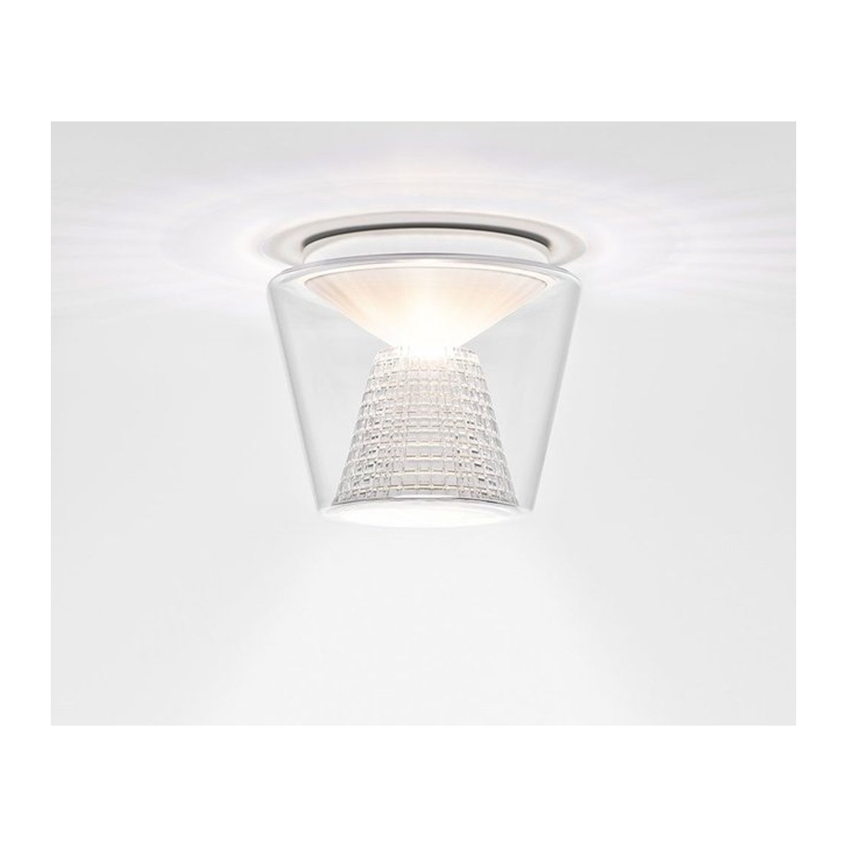 Serien Lighting Annex LED-Deckenleuchte mit klarem Glasschirm und Kristall-Reflektor, Warmweiß 3000K, Durchmesser: 27,5 cm - Bild 1