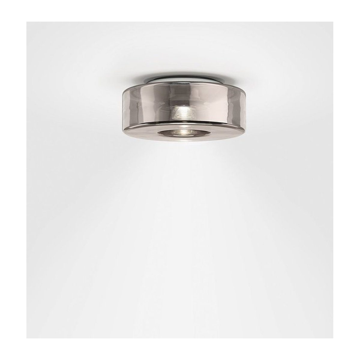 Serien Lighting Curling Ceiling M LED-Deckenleuchte mit Glasschirm in Neusilber und Dimmswitch (1800K - 3000K) - Bild 1