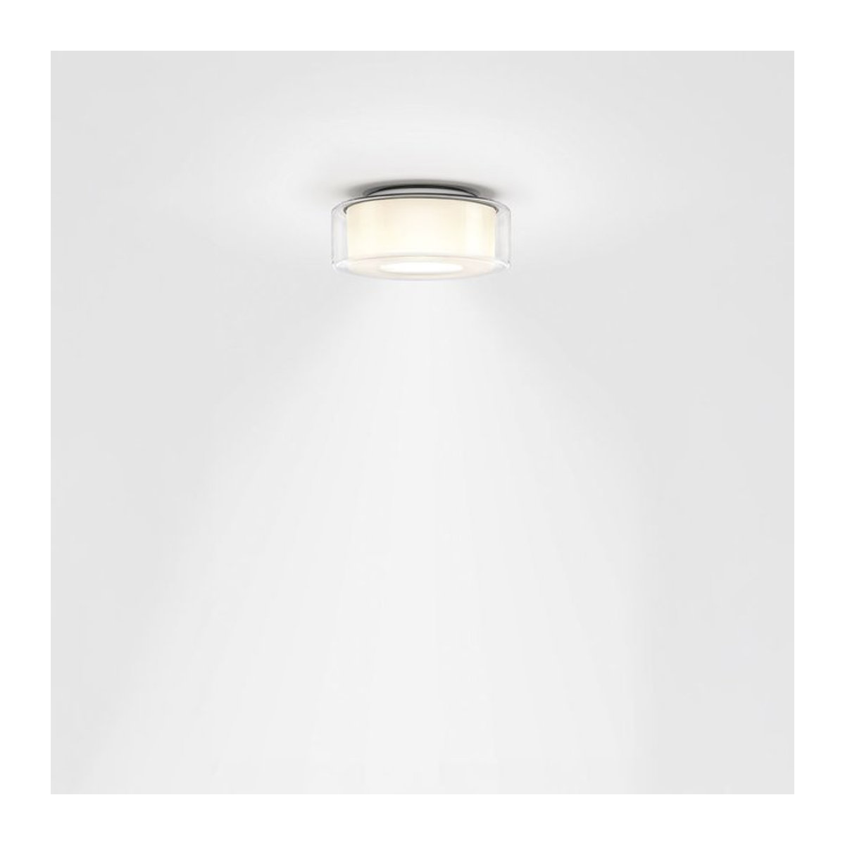 Serien Lighting Curling Ceiling XS LED-Deckenleuchte mit klarem Glasschirm und zylindrischem Reflektor, Warmweiß 2700K, Durchmesser: 13,8 cm, Tiefe: 6,9 cm - Bild 1