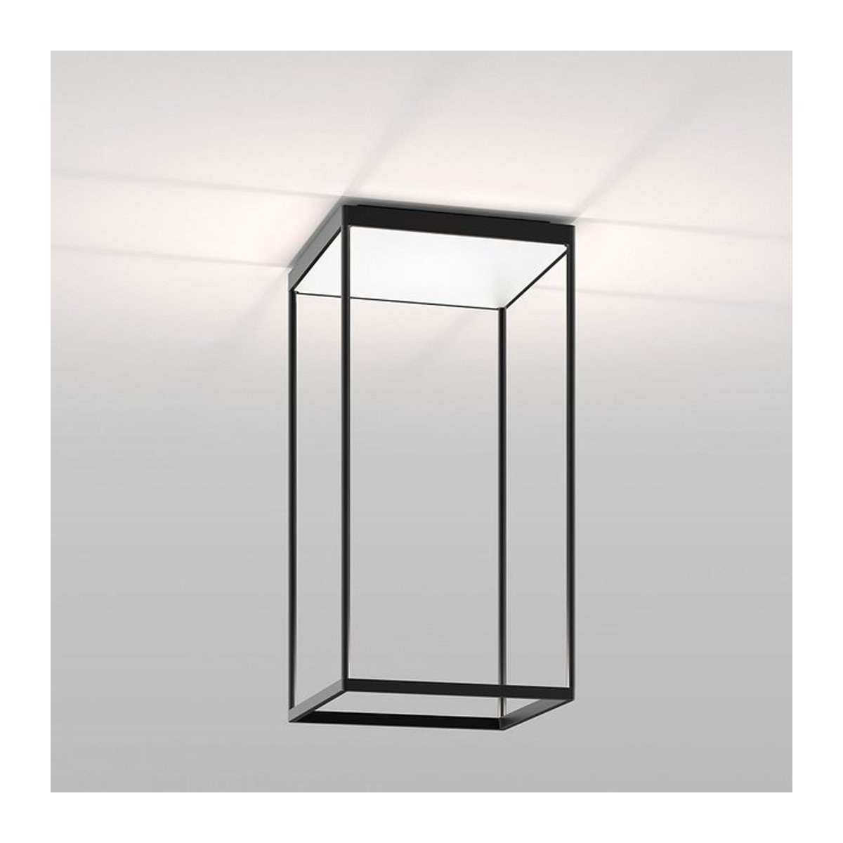 Serien Lighting Reflex² Ceiling M 600 LED-Deckenleuchte in Schwarz/Weiß mit Pyramidenstruktur und warmweißem Licht - Bild 1