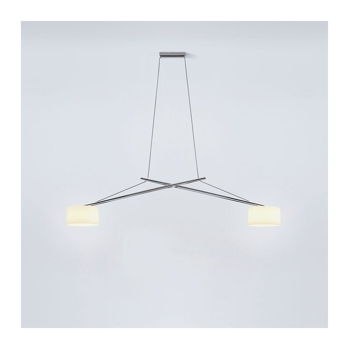 Serien Lighting Twin LED-Pendelleuchte aus Aluminium und Acryl in Chrom glanzverchromt mit warmweißem LED-Licht (2700K) - Bild 1