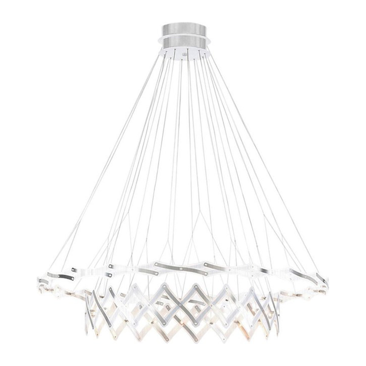 Serien Lighting Zoom LED-Pendelleuchte aus Edelstahl gebürstet mit 2 Elementen - Bild 1