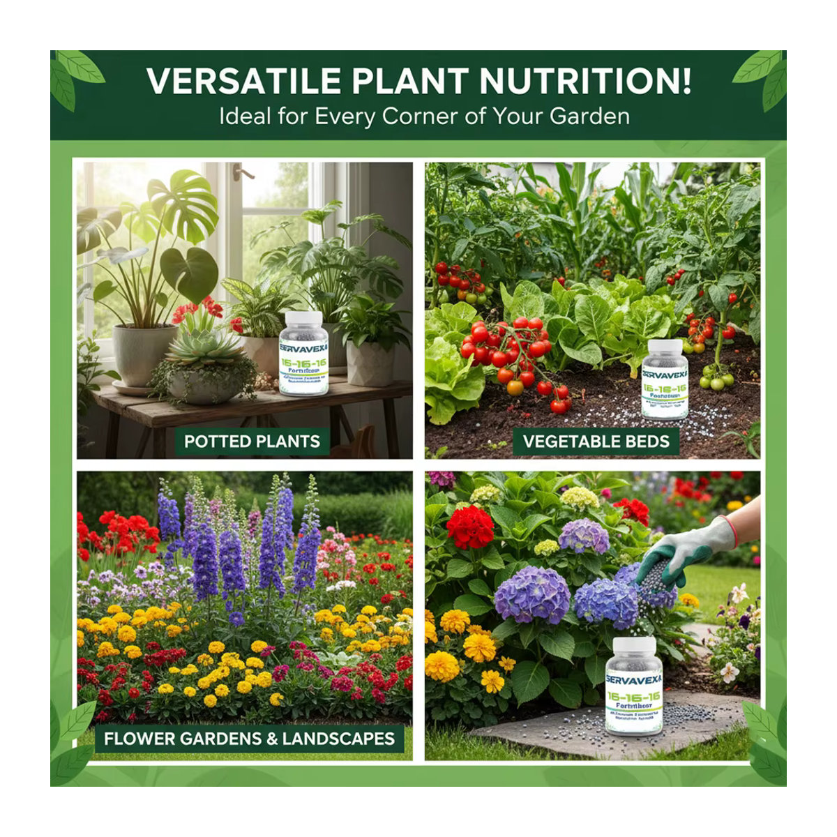 SERVAVEXA NPK 15-15-15 Premium-Pflanzendünger in Granulatform für Zimmerpflanzen, Garten und Nutzpflanzen - Bild 6