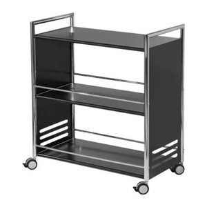 Servierwagen Artline von Kerkmann in Schwarz aus Metall und Stahl, Modernes Design, B/T/H: 84 x 40 x 70 cm
