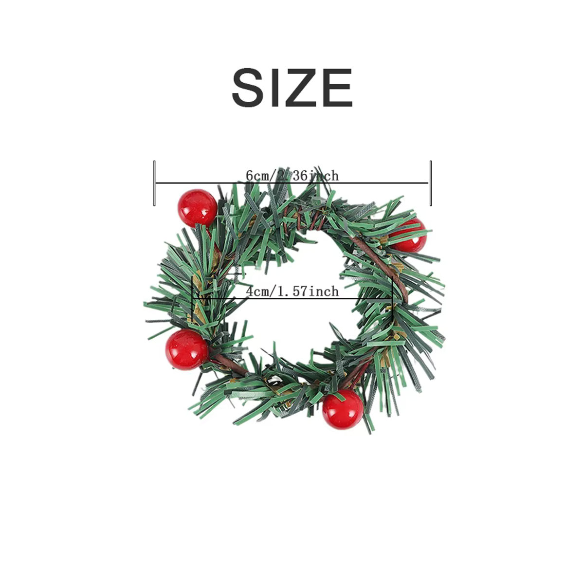 Serviettenringe aus roten Früchten und Kiefernnadeln in rustikalem Design für Weihnachten und Hochzeiten - Bild 2
