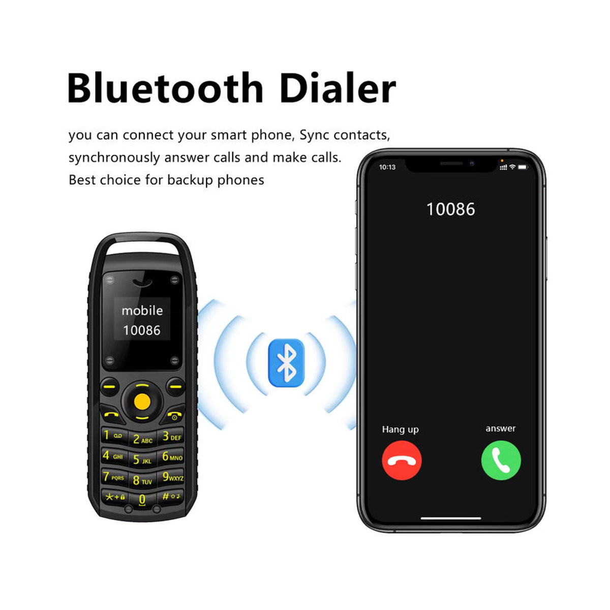 SERVO Mini Bluetooth Handy mit Musiksynchronisation und Sprachfunktion in Schwarz, Grün oder Blau - Bild 3