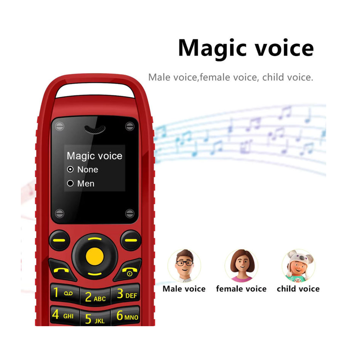 SERVO Mini Bluetooth Handy mit Musiksynchronisation und Sprachfunktion in Schwarz, Grün oder Blau - Bild 4