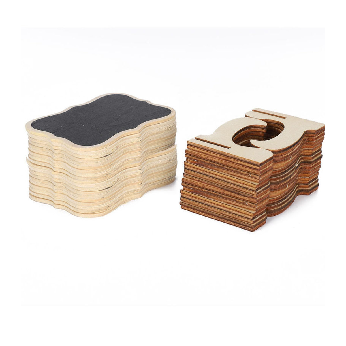 Set aus 2 Mini-Tafeln aus Holz in Schwarz und Braun für Hochzeitsdekoration und Bastelarbeiten von Igeteck - Bild 3