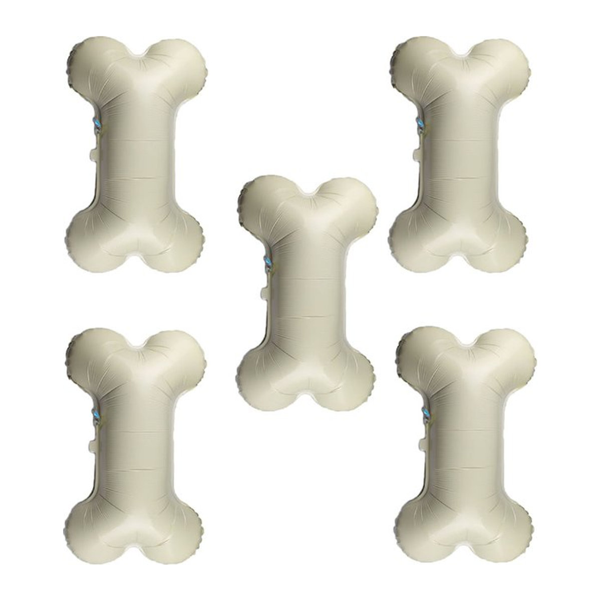 Set aus 2 oder 5 beige farbenen Folienballons in lustiger Knochenform für deine Geburtstagsdeko oder als Spielzeug für Kinder - Bild 1