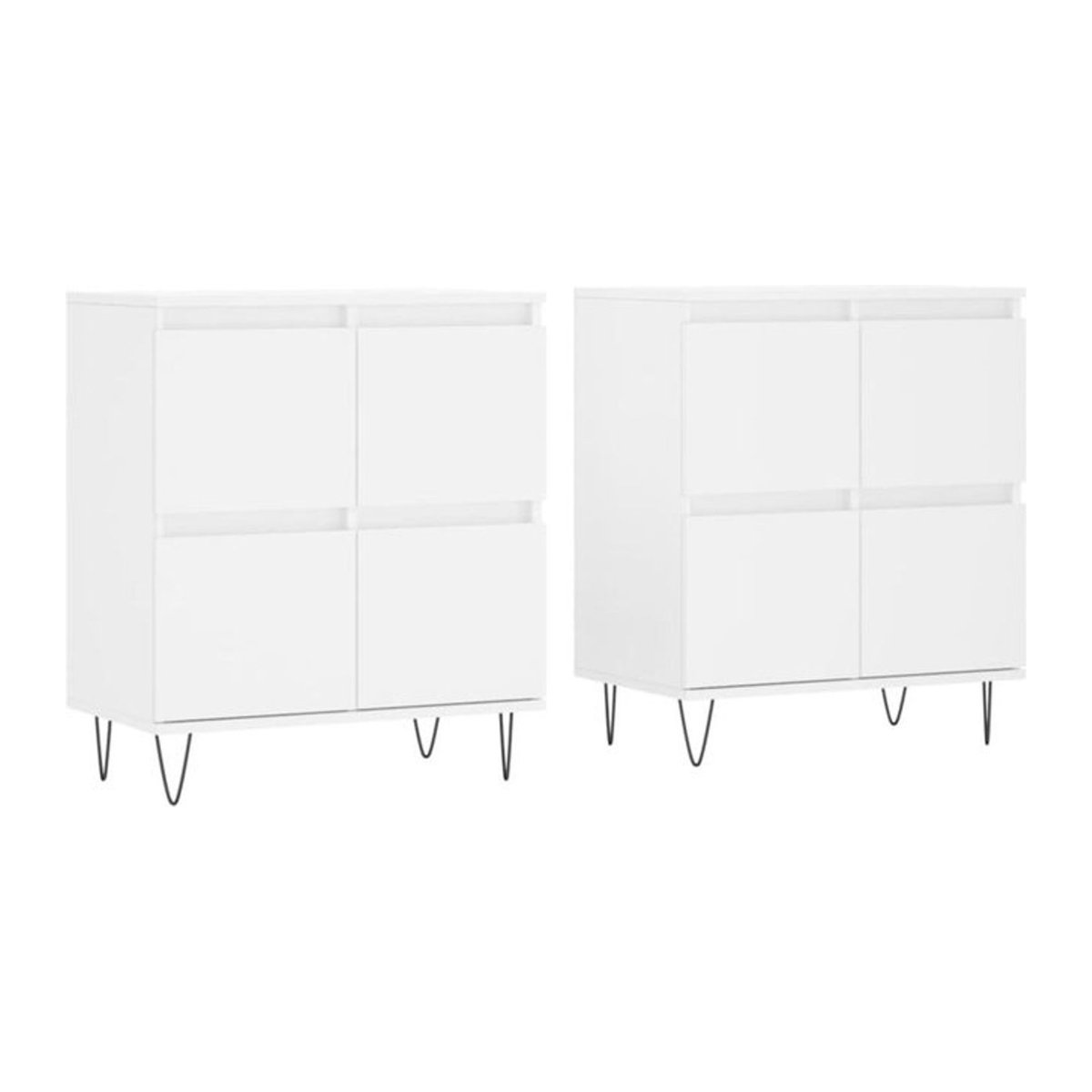 Set aus 2 Sideboards von Vidaxl in Weiß aus Holzwerkstoff und Metall im modernen klassischen Design B: 120 cm, H: 70 cm, T: 35 cm - Bild 1